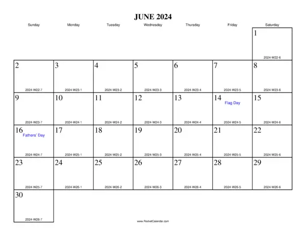 June 2024 ISO Calendar