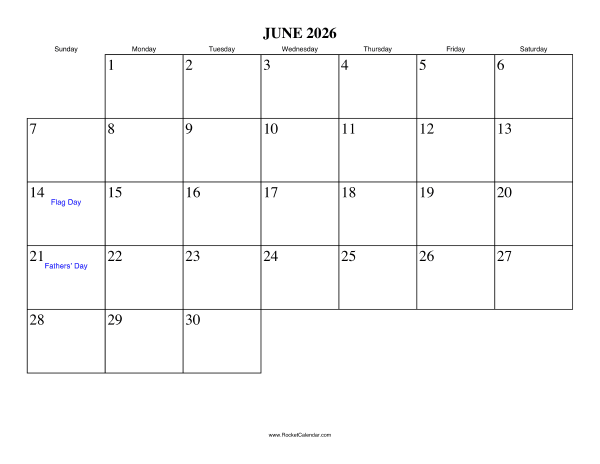 June 2026 Calendar