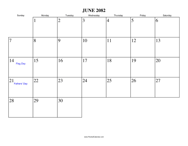 June 2082 Calendar