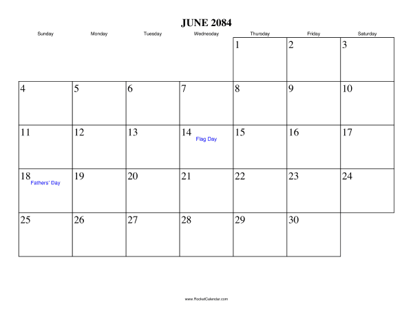 June 2084 Calendar