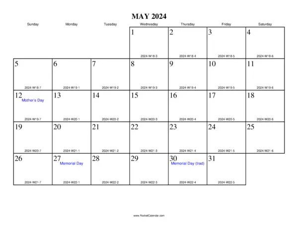 May 2024 ISO Calendar