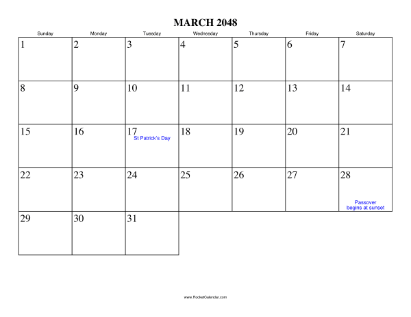 March 2048 Calendar