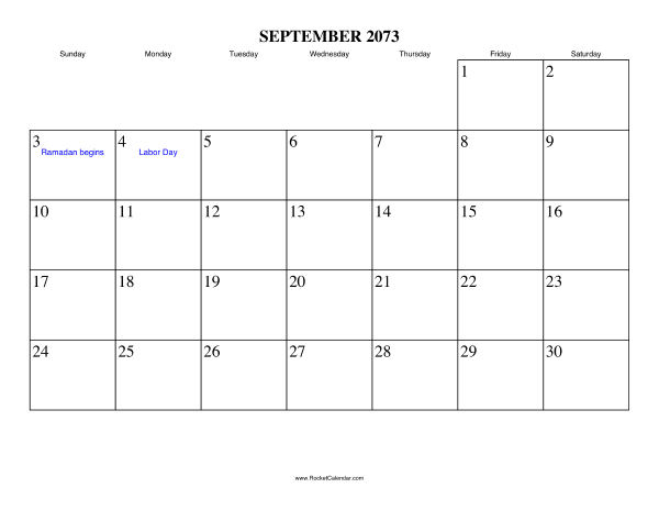 September 2073 Calendar