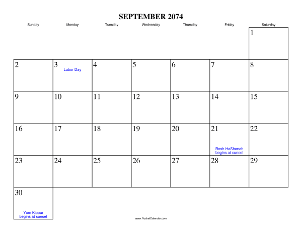 September 2074 Calendar