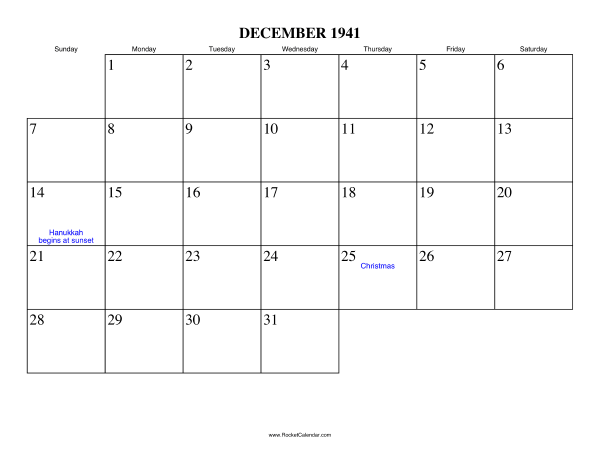 какое событие произошло в декабре 1941 года