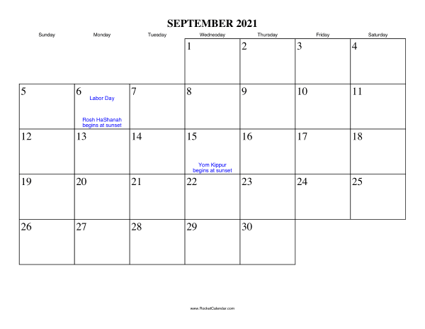 September 2021 Calendar