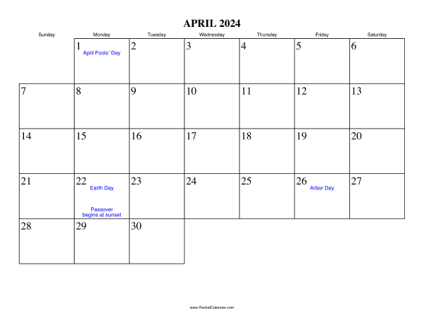 April 2024 Calendar