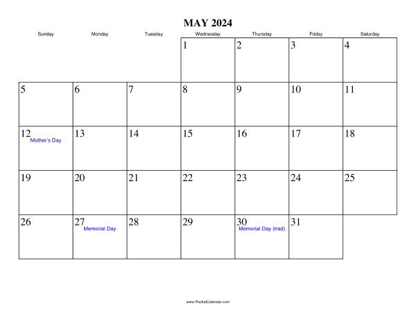 May 2024 calendar  free printable calendar