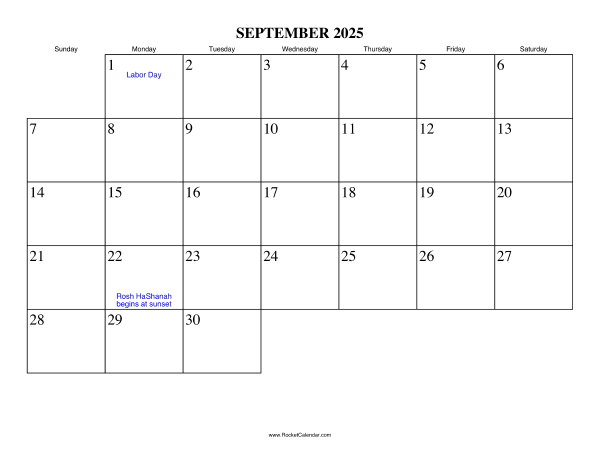 September 2025 Calendar