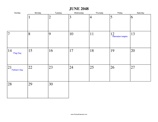 June 2048 Calendar