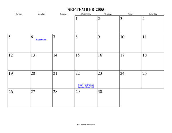 September 2055 Calendar