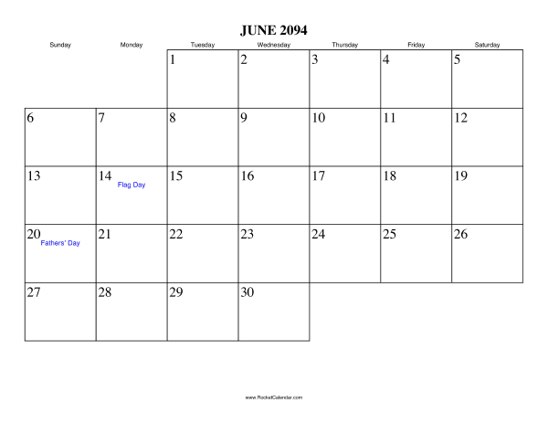 June 2094 Calendar