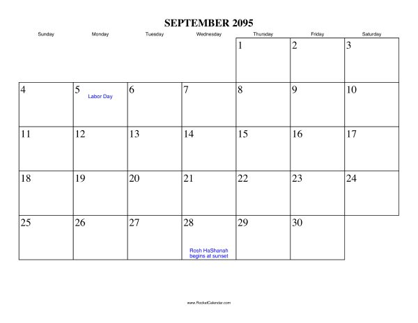 September 2095 Calendar